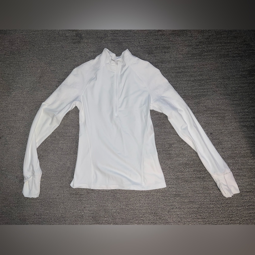 Lululemon Pullover. White. Embroidered Shoulders.